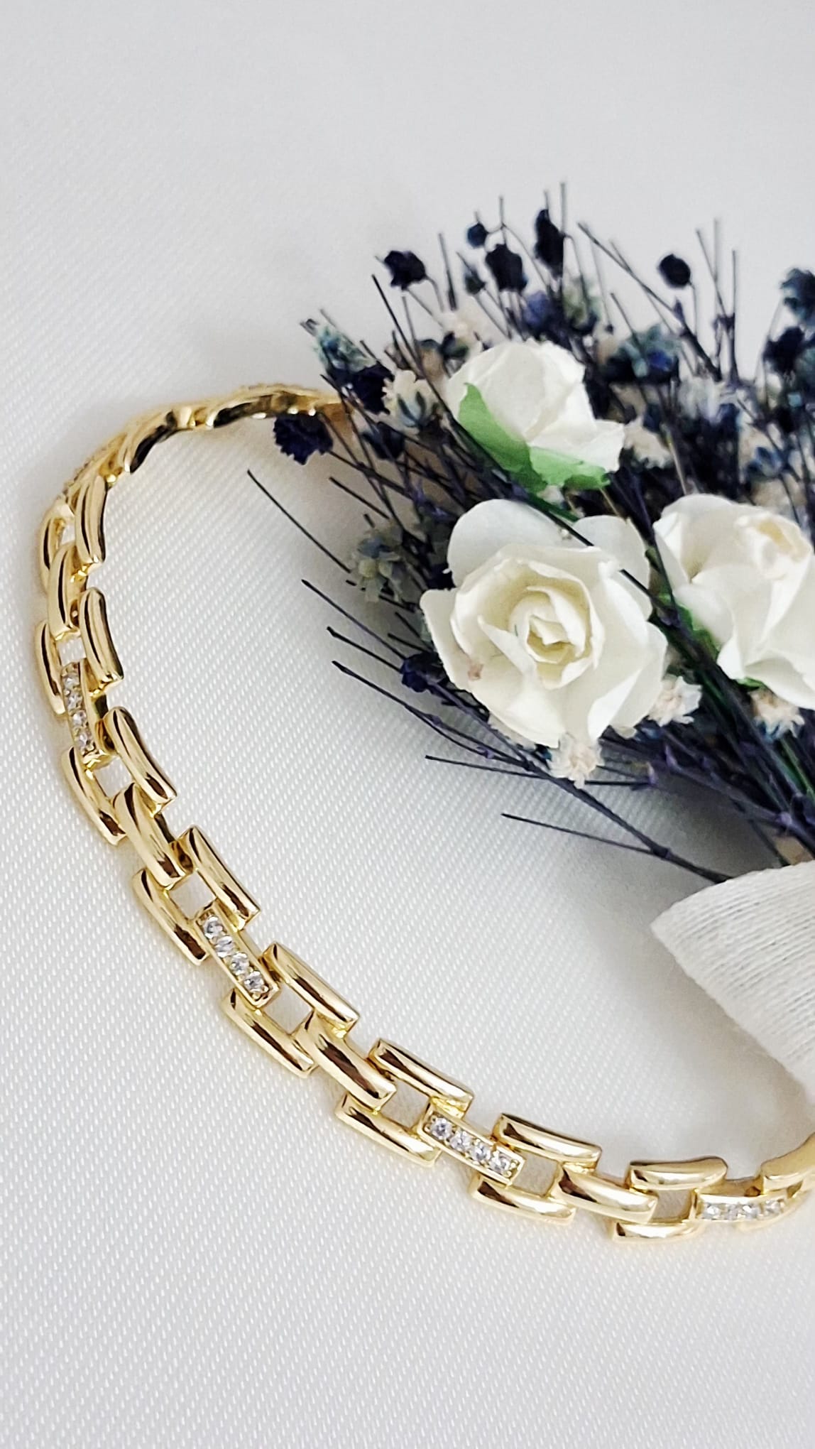 XUPING Bileklik - Baklava Zincirli ve Zirkon Taş Detaylı